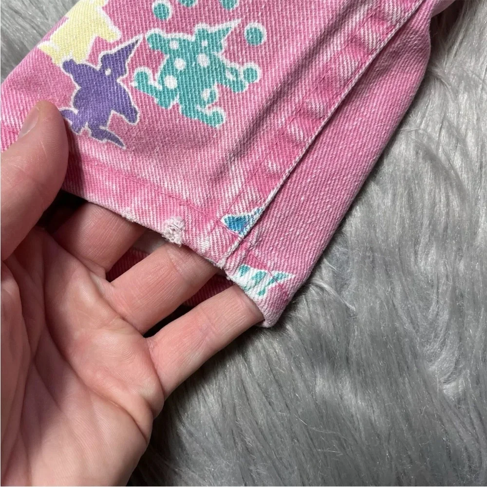 Vintage Oshkosh Bgosh Union Made USA Pink Clown Girls Overalls *Play Condition